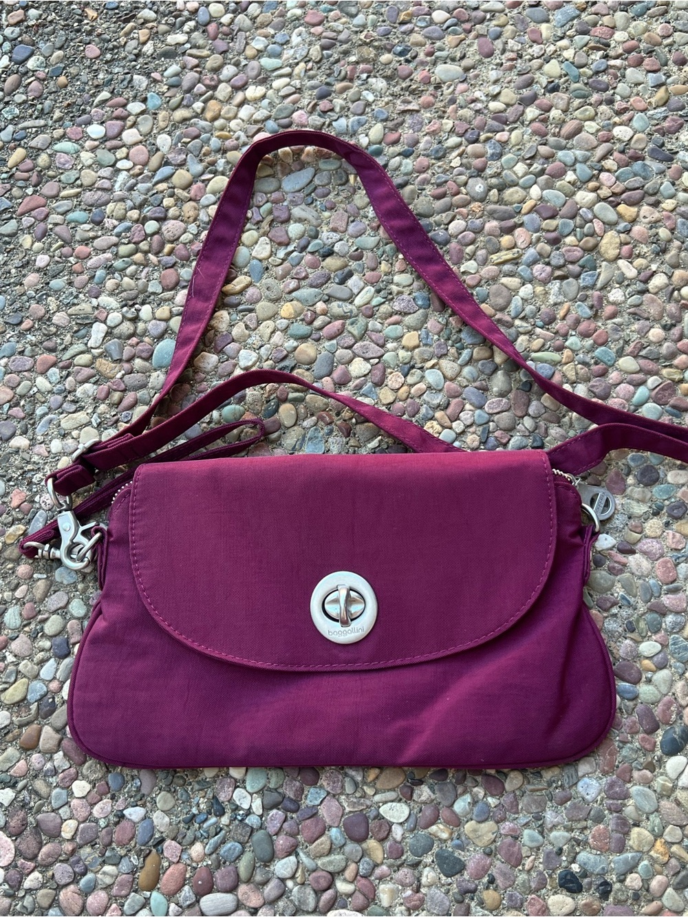 Baggallini Plum/Magenta Crossbody Bag with Turn-Lock